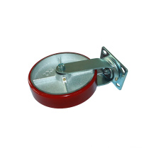 shuntong wholesale Factory Direct Sale Red Polyurethane Casting Trolley Heavy Duty Swivel Fork Industrial Cast Iron Caster Wheels heavy duty caster wheels